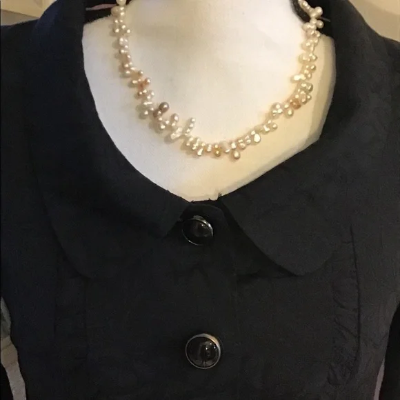 BB Dakota Black Floral Print 3/4 Sleeves Jacket Size 4 - Picture 4 of 9